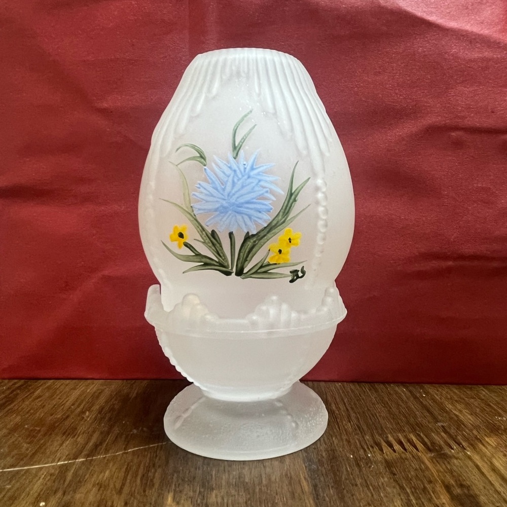 Confederate Fairy Lamp with Floral Design Hand Painted *read description*